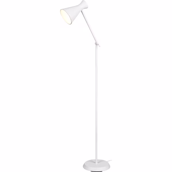 HLW LED LED Vloerlamp Trion Ewomi - Witte Vloerlamp met E27 Fitting en Voetschakelaar