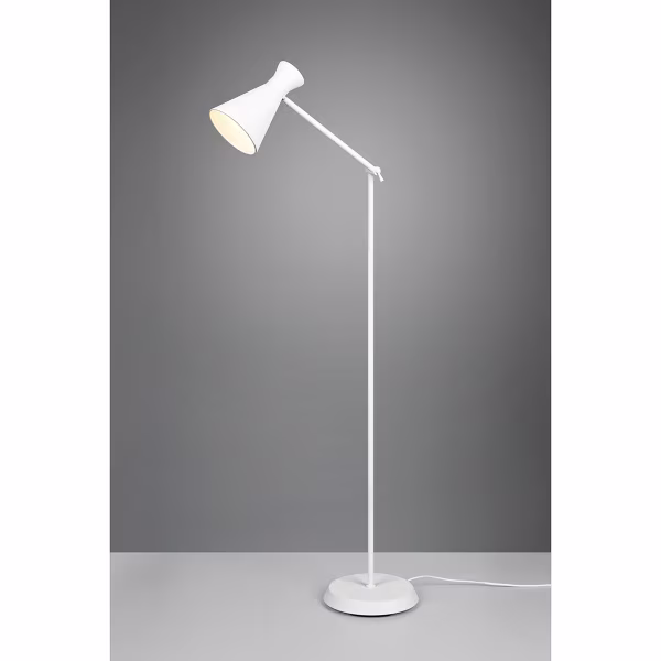 HLW LED LED Vloerlamp Trion Ewomi - Witte Vloerlamp met E27 Fitting en Voetschakelaar