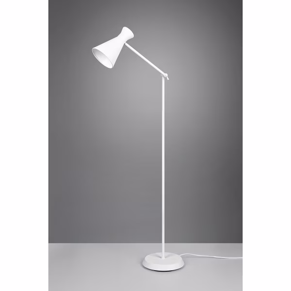 HLW LED LED Vloerlamp Trion Ewomi - Witte Vloerlamp met E27 Fitting en Voetschakelaar