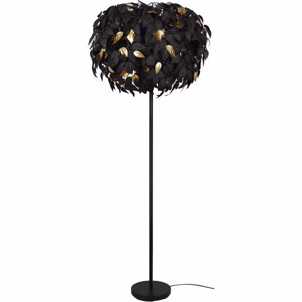 HLW LED LED Floor Lamp Trion Lovy - Stylish Black Floor Lamp with Gold Accents, 3-light HLW LED LED Floor Lamp Trion Lovy - Stylish Black Floor Lamp with Gold Accents, 3-light