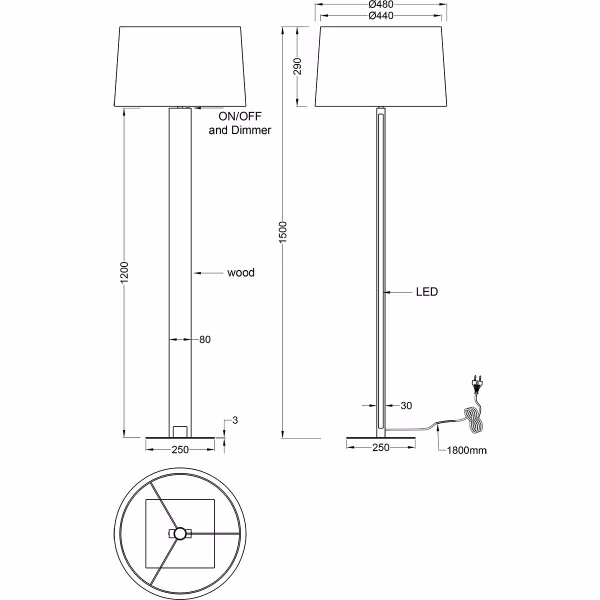 HLW LED Dimbare LED Vloerlamp Trion Hula - Mat Zwart Metalen Vloerlamp met E27 Fitting HLW LED Dimbare LED Vloerlamp Trion Hula - Mat Zwart Metalen Vloerlamp met E27 Fitting