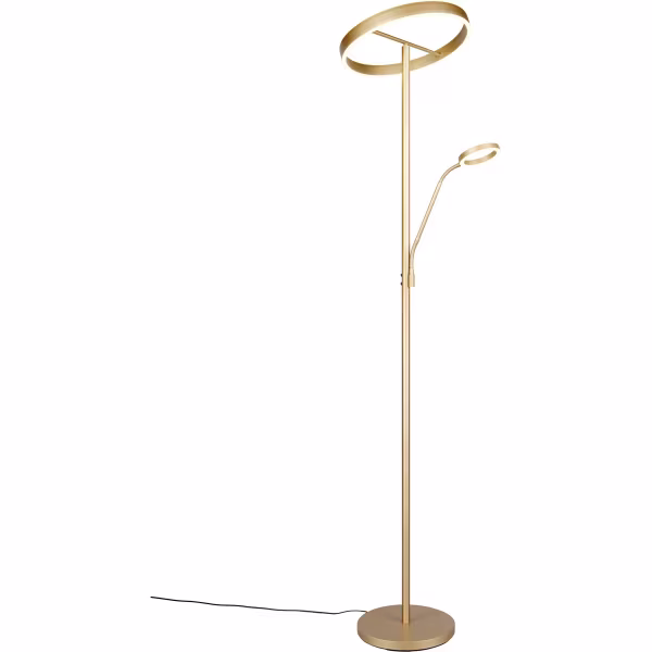 HLW LED Dimbare LED Vloerlamp - Gouden Metalen Vloerlamp met 5W LED en Aanpasbare Kleur HLW LED Dimbare LED Vloerlamp - Gouden Metalen Vloerlamp met 5W LED en Aanpasbare Kleur
