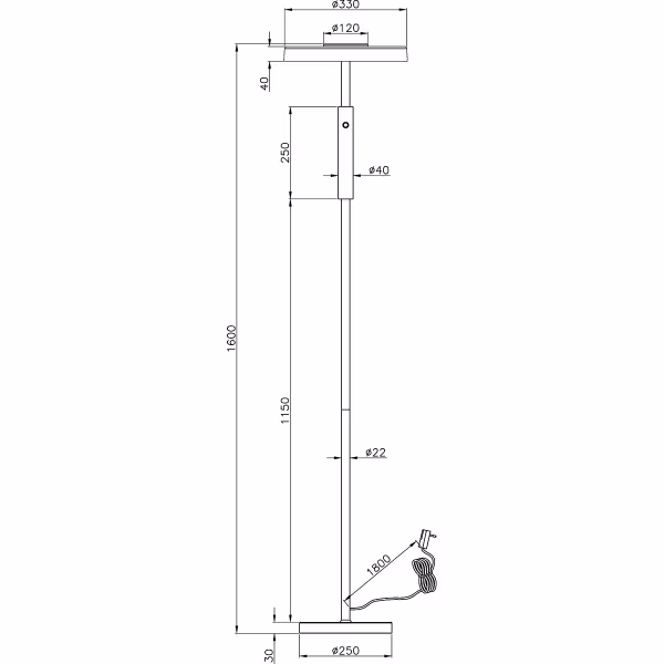 HLW LED Moderne LED Vloerlamp Trion Loti 15W, Warm Wit 3000K, Mat Zwart Metaal HLW LED Moderne LED Vloerlamp Trion Loti 15W, Warm Wit 3000K, Mat Zwart Metaal