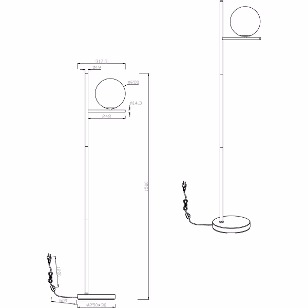 HLW LED Modern LED Floor Lamp Trion Pora - Matte Black Aluminum, E14 Socket HLW LED Modern LED Floor Lamp Trion Pora - Matte Black Aluminum, E14 Socket