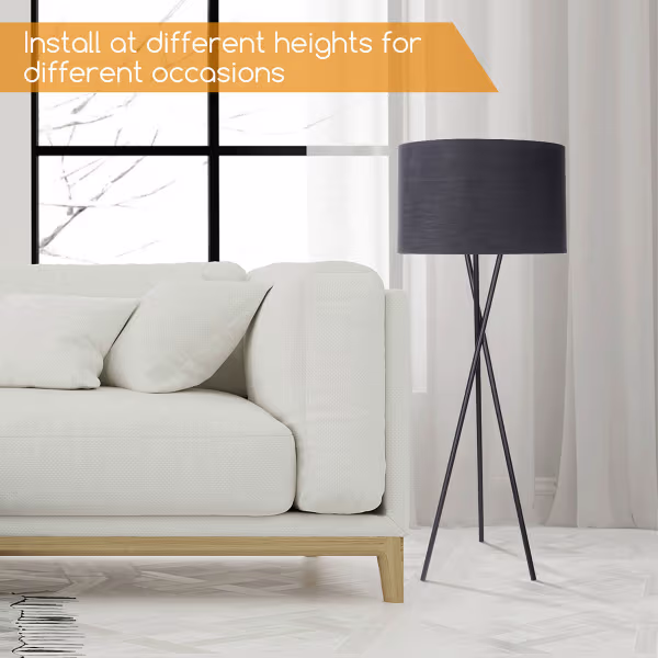 HLW LED LED Vloerlamp Aigi Romino - Zwarte Vloerlamp met E27 Fitting en Voetschakelaar HLW LED LED Vloerlamp Aigi Romino - Zwarte Vloerlamp met E27 Fitting en Voetschakelaar