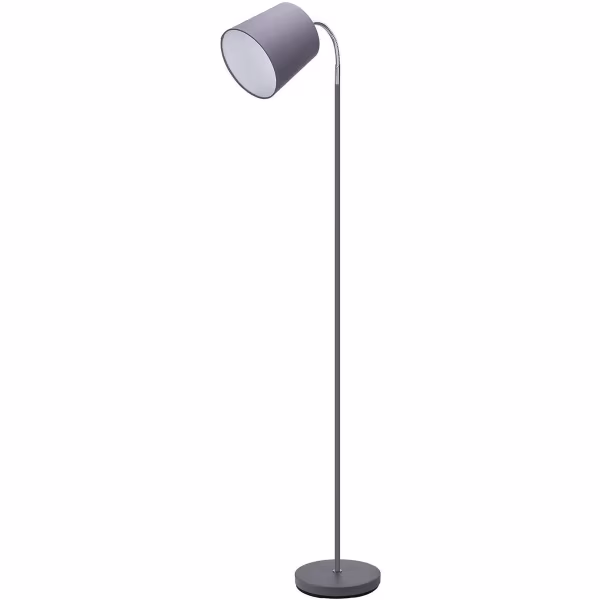 HLW LED LED Vloerlamp Aigi Rolo met E14 fitting - Mat Grijs Aluminium, Rond Lichtvenster HLW LED LED Vloerlamp Aigi Rolo met E14 fitting - Mat Grijs Aluminium, Rond Lichtvenster