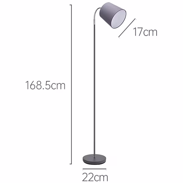 HLW LED LED Vloerlamp Aigi Rolo met E14 fitting - Mat Grijs Aluminium, Rond Lichtvenster HLW LED LED Vloerlamp Aigi Rolo met E14 fitting - Mat Grijs Aluminium, Rond Lichtvenster
