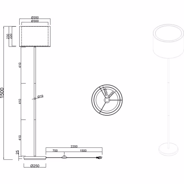 HLW LED LED Vloerlamp Mat Zwart - 40W LED Vloerverlichting met E27 Fitting en Voetschakelaar HLW LED LED Vloerlamp Mat Zwart - 40W LED Vloerverlichting met E27 Fitting en Voetschakelaar