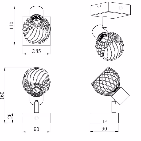HLW LED LED Wandspot Zwart-Goud - Elegante LED Lamp, Vloerlamp en Spot HLW LED LED Wandspot Zwart-Goud - Elegante LED Lamp, Vloerlamp en Spot
