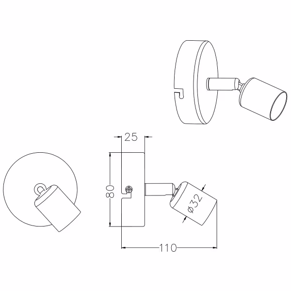 HLW LED LED wall spotlight Trion Pamo with GU10 fitting - Matte titanium, aluminum, 1 light HLW LED LED wall spotlight Trion Pamo with GU10 fitting - Matte titanium, aluminum, 1 light
