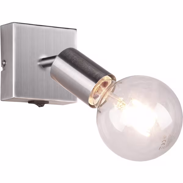 HLW LED LED Wandspot Trion Zuncka - Mat Nikkel Aluminium, E27 Fitting, Ideaal als LED Spot HLW LED LED Wandspot Trion Zuncka - Mat Nikkel Aluminium, E27 Fitting, Ideaal als LED Spot