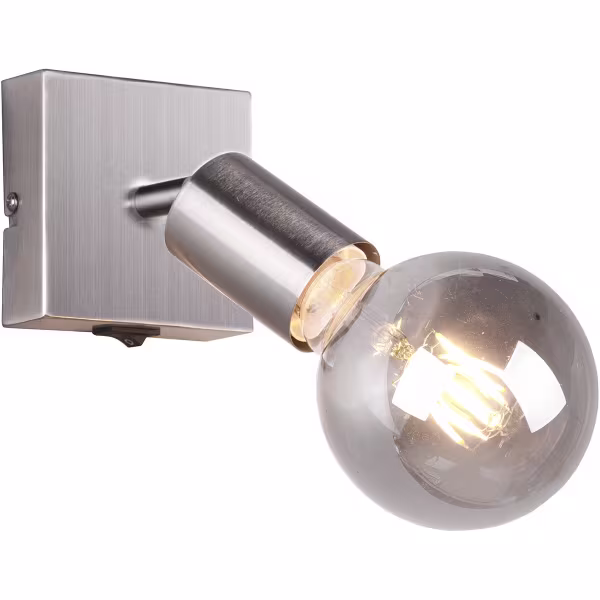 HLW LED LED Wandspot Trion Zuncka - Mat Nikkel Aluminium, E27 Fitting, Ideaal als LED Spot HLW LED LED Wandspot Trion Zuncka - Mat Nikkel Aluminium, E27 Fitting, Ideaal als LED Spot