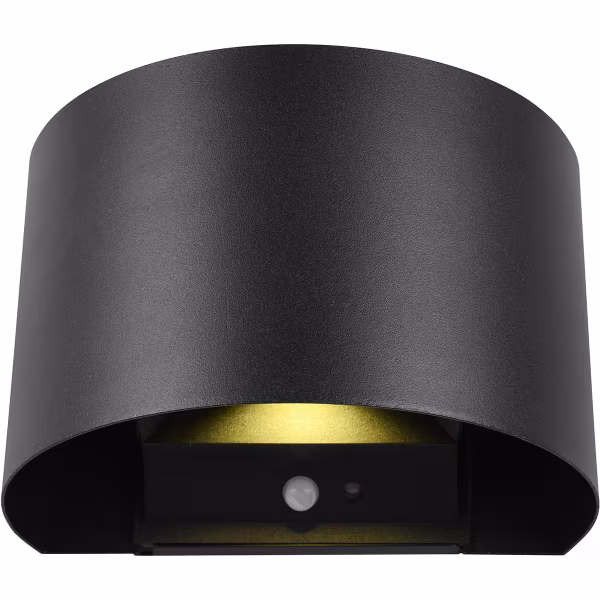 HLW LED LED Wandlamp Tuinverlichting 5W Warm Wit 3000K Met Sensor Mat Zwart Metaal HLW LED LED Wandlamp Tuinverlichting 5W Warm Wit 3000K Met Sensor Mat Zwart Metaal