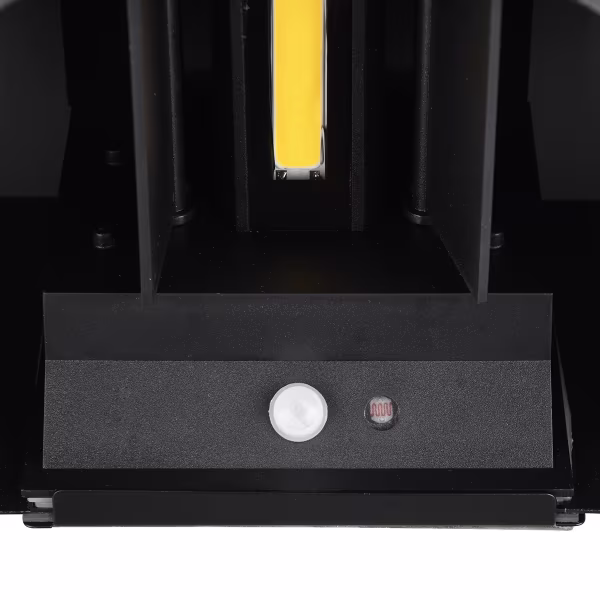 HLW LED LED Wandlamp Tuinverlichting 5W Warm Wit 3000K Met Sensor Mat Zwart Metaal HLW LED LED Wandlamp Tuinverlichting 5W Warm Wit 3000K Met Sensor Mat Zwart Metaal