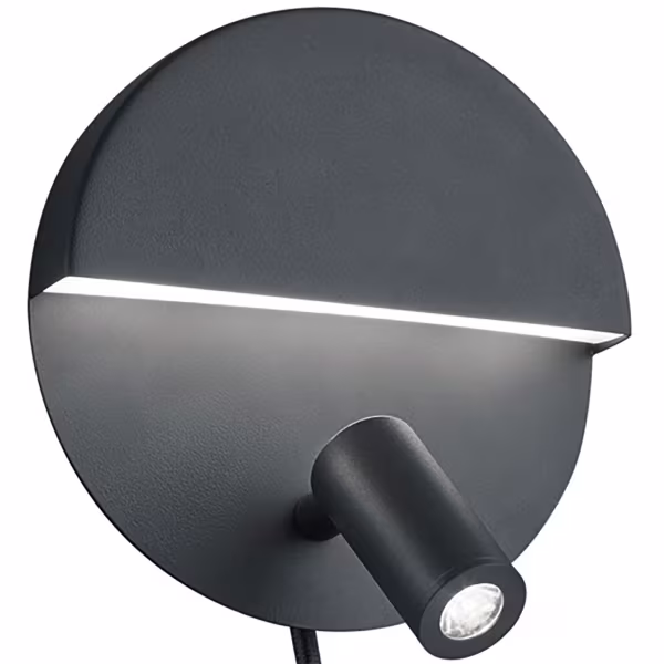 HLW LED LED Wall Lamp Trion Marano - 8W Warm White 3000K - Matte Black Aluminum HLW LED LED Wall Lamp Trion Marano - 8W Warm White 3000K - Matte Black Aluminum