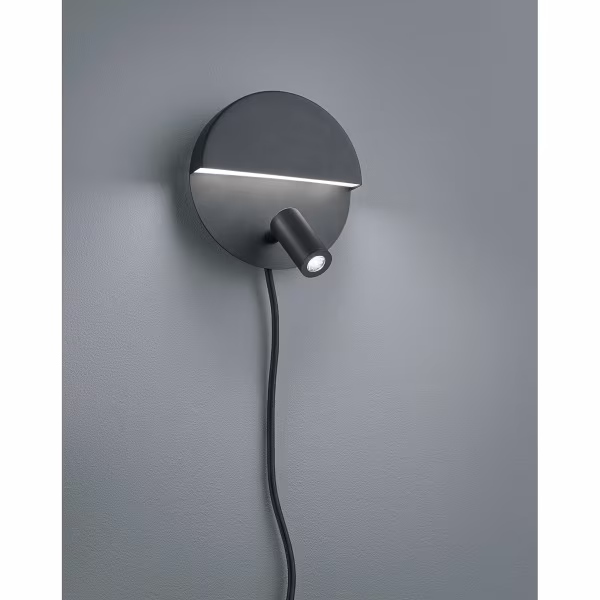 HLW LED LED Wall Lamp Trion Marano - 8W Warm White 3000K - Matte Black Aluminum HLW LED LED Wall Lamp Trion Marano - 8W Warm White 3000K - Matte Black Aluminum