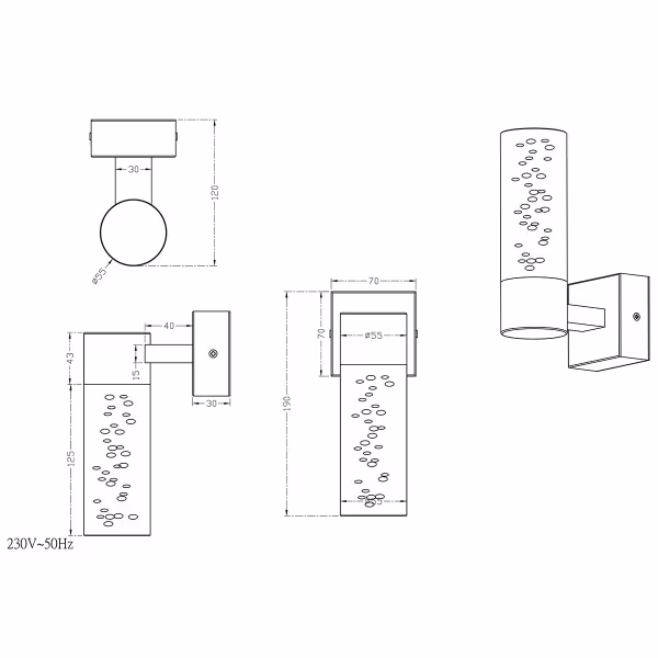 HLW LED LED Wall Light 3W Warm White 2700K–3000K - Gloss Chrome, Aluminum & OSRAM LEDs HLW LED LED Wall Light 3W Warm White 2700K–3000K - Gloss Chrome, Aluminum & OSRAM LEDs
