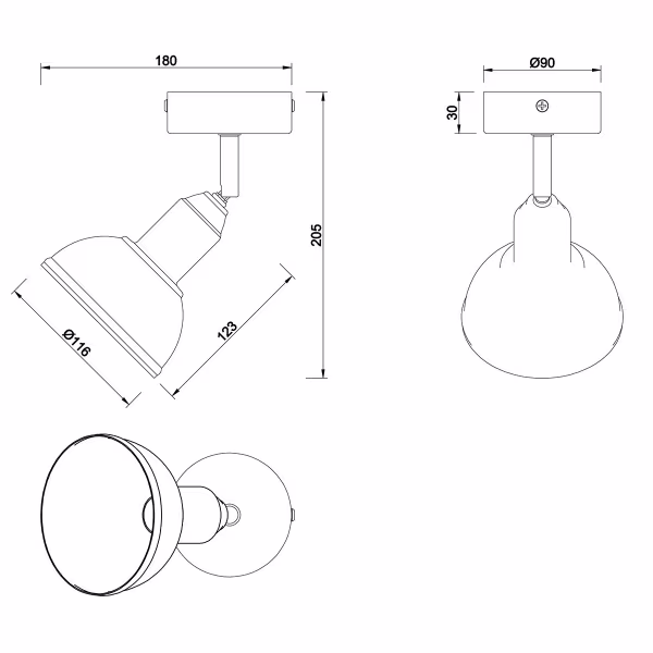 HLW LED LED Wandspot Trion Delvira - Rond, Antiek Nikkel, E14 Fitting, 1-lichts HLW LED LED Wandspot Trion Delvira - Rond, Antiek Nikkel, E14 Fitting, 1-lichts