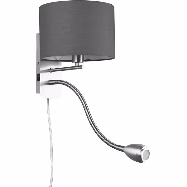 HLW LED LED Wandlamp Mat Grijs met Warm Wit 2700K–3000K, 3W LED & Flexibele Arm HLW LED LED Wandlamp Mat Grijs met Warm Wit 2700K–3000K, 3W LED & Flexibele Arm