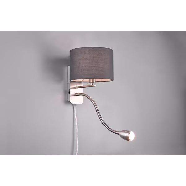 HLW LED LED Wandlamp Mat Grijs met Warm Wit 2700K–3000K, 3W LED & Flexibele Arm HLW LED LED Wandlamp Mat Grijs met Warm Wit 2700K–3000K, 3W LED & Flexibele Arm