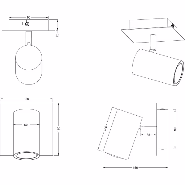 HLW LED Elegante LED Wandspot Trion Milona - Mat Zwart/Goud - GU10 Fitting HLW LED Elegante LED Wandspot Trion Milona - Mat Zwart/Goud - GU10 Fitting