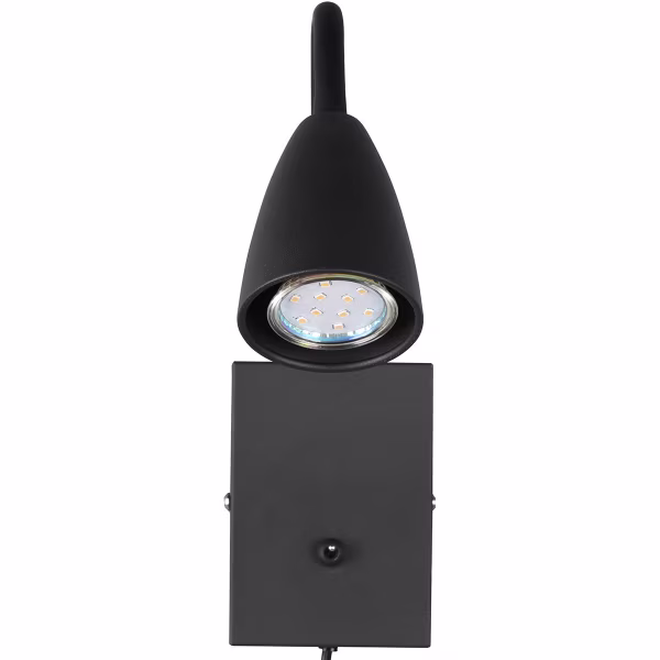 HLW LED LED Wandspot Mat Zwart met GU10 Fitting, Verstelbare Beam Angle & Aluminium