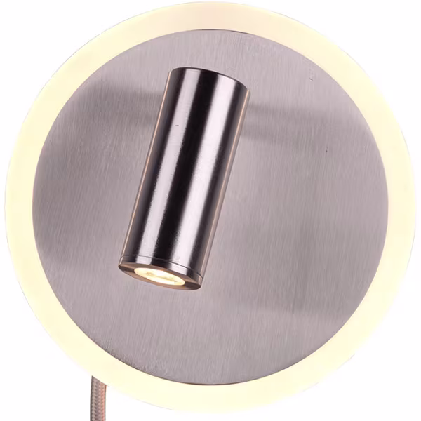 HLW LED LED Wandlamp Trion Jodan - 7W LED, Warm Wit 2700K–3000K, Mat Nikkel HLW LED LED Wandlamp Trion Jodan - 7W LED, Warm Wit 2700K–3000K, Mat Nikkel