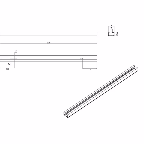 HLW LED Trion Dual 2-Phase 160cm Metal Titanium Power Rail - Perfect for LED lamp & surface-mounted LED downlight HLW LED Trion Dual 2-Phase 160cm Metal Titanium Power Rail - Perfect for LED lamp & surface-mounted LED downlight