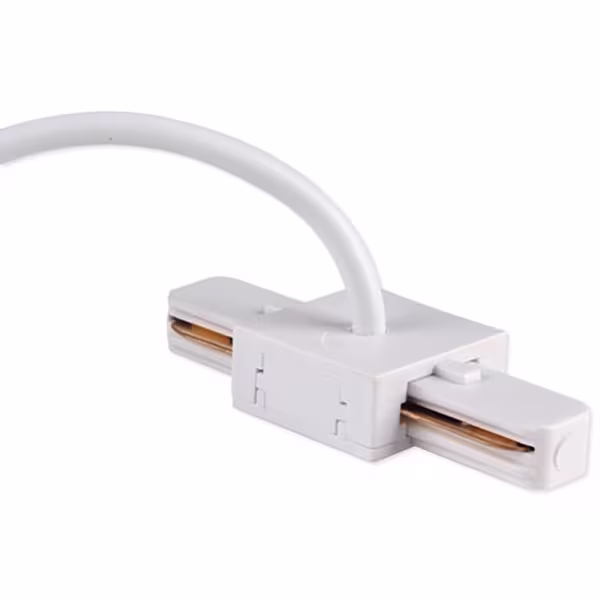 HLW LED Spanningsrail Voedingsconnector Wit voor LED Lamp en Witte Vloerlamp - 1 Fase Middenvoeding HLW LED Spanningsrail Voedingsconnector Wit voor LED Lamp en Witte Vloerlamp - 1 Fase Middenvoeding