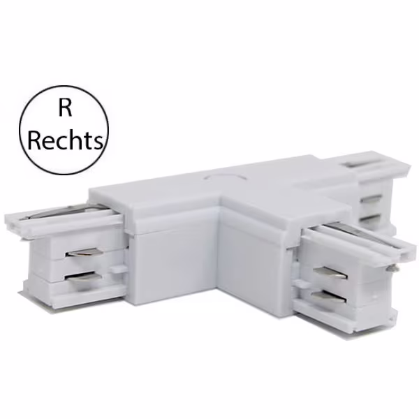 HLW LED Power rail connector right white - 3-phase for LED lamp & white floor lamp HLW LED Power rail connector right white - 3-phase for LED lamp & white floor lamp