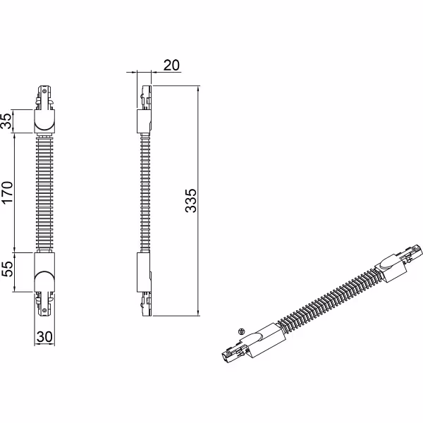 HLW LED Spanningsrail Doorverbinder Mat Wit - Flexibele Connector voor LED lamp & Witte Vloerlamp HLW LED Spanningsrail Doorverbinder Mat Wit - Flexibele Connector voor LED lamp & Witte Vloerlamp