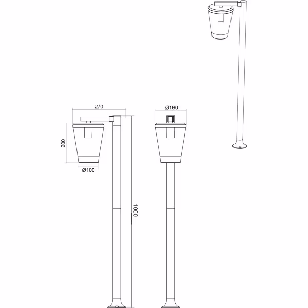 HLW LED LED Tuinverlichting - Staande Buitenlamp - Trion Civonu - E27 Fitting - 1-lichts - Spatwaterdicht IP44 - Rond - Mat Antraciet - Aluminium