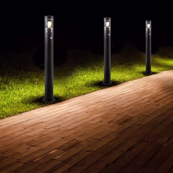 HLW LED LED Tuinverlichting - Staande Buitenlamp - Trion Paulo XL - E27 Fitting - Bewegingssensor - Rond - Antraciet - Metaal HLW LED LED Tuinverlichting - Staande Buitenlamp - Trion Paulo XL - E27 Fitting - Bewegingssensor - Rond - Antraciet - Metaal