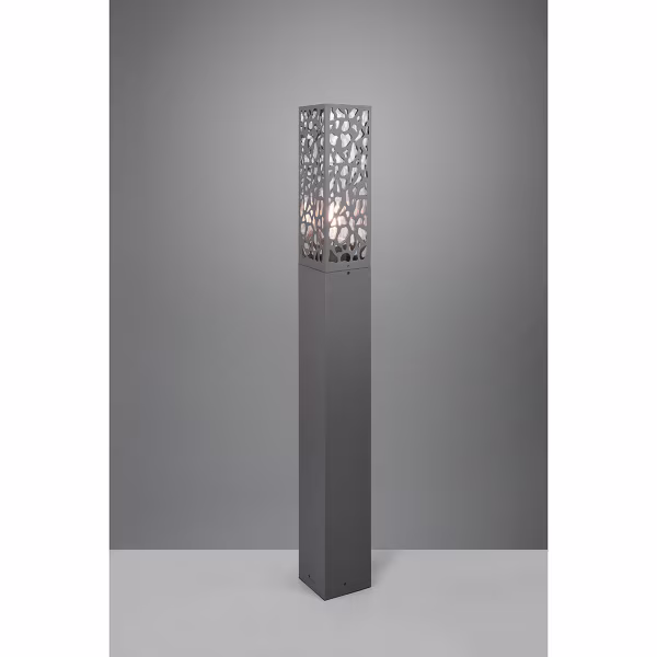 HLW LED LED Tuinverlichting - Staande Buitenlamp - Trion Kaca XL - E27 Fitting - Rechthoek - Mat Antraciet - RVS HLW LED LED Tuinverlichting - Staande Buitenlamp - Trion Kaca XL - E27 Fitting - Rechthoek - Mat Antraciet - RVS