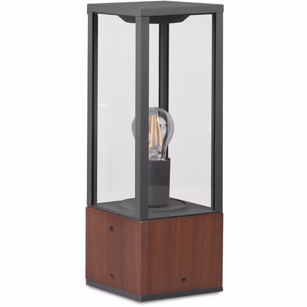 HLW LED LED Tuinverlichting - Staande Buitenlamp - Trion Garinola - E27 Fitting - Rechthoek - Houtkleur - Natuur Hout | HLW LED LED Tuinverlichting - Staande Buitenlamp - Trion Garinola - E27 Fitting - Rechthoek - Houtkleur - Natuur Hout |