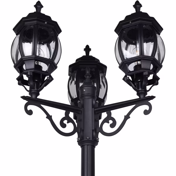 HLW LED LED Tuinverlichting - Staand - Buitenlamp - Trion Velo - E27 Fitting - 3 Lichtpunten - Mat Zwarte - Aluminium | HLW LED LED Tuinverlichting - Staand - Buitenlamp - Trion Velo - E27 Fitting - 3 Lichtpunten - Mat Zwarte - Aluminium |