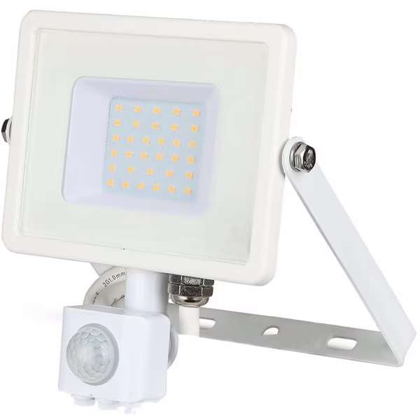 HLW LED LED Bouwlamp 30W met PIR Sensor - Waterdicht Mat Wit - Koud Wit 6400K HLW LED LED Bouwlamp 30W met PIR Sensor - Waterdicht Mat Wit - Koud Wit 6400K