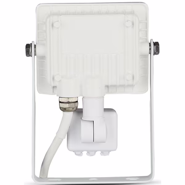 HLW LED LED Bouwlamp 10W met Sensor, Warm Wit 3000K - Mat Wit Aluminium, PIR Sensor HLW LED LED Bouwlamp 10W met Sensor, Warm Wit 3000K - Mat Wit Aluminium, PIR Sensor