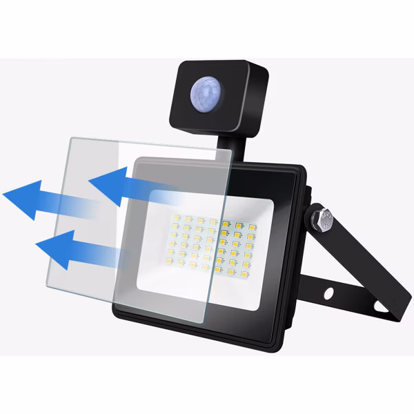 HLW LED LED Bouwlamp 20W met Sensor - Waterdichte Zwarte & Witte LED Bouwlamp IP65 HLW LED LED Bouwlamp 20W met Sensor - Waterdichte Zwarte & Witte LED Bouwlamp IP65