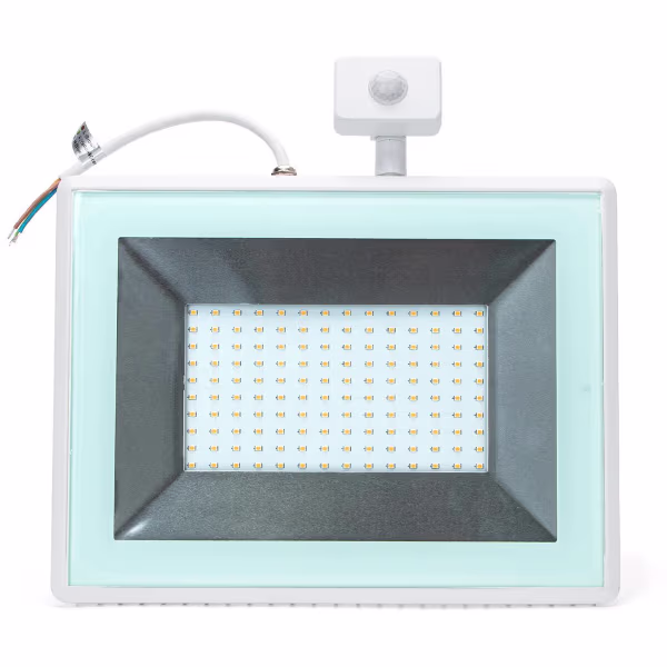 HLW LED LED Bouwlamp 100W met Sensor - Waterdichte LED Bouwlamp en Wandlamp IP65, Neutraal Wit HLW LED LED Bouwlamp 100W met Sensor - Waterdichte LED Bouwlamp en Wandlamp IP65, Neutraal Wit