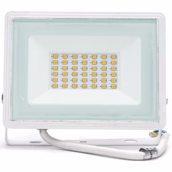 HLW LED Waterdichte LED Bouwlamp 30W IP65 - Neutraal Wit, Mat Wit Aluminium HLW LED Waterdichte LED Bouwlamp 30W IP65 - Neutraal Wit, Mat Wit Aluminium