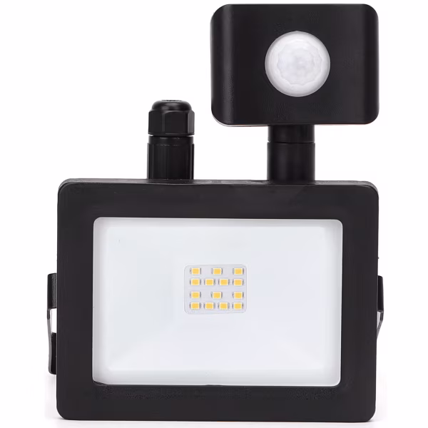 HLW LED Waterdichte LED Bouwlamp & Wandlamp met Sensor, IP65, Neutraal Wit 4000K, Mat Zwart HLW LED Waterdichte LED Bouwlamp & Wandlamp met Sensor, IP65, Neutraal Wit 4000K, Mat Zwart