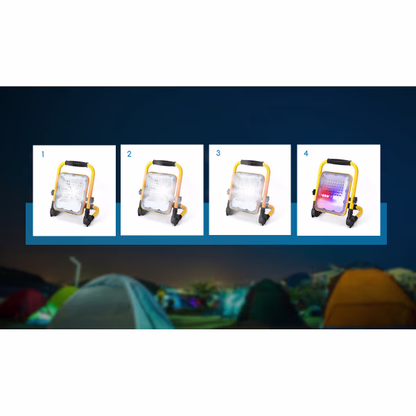 HLW LED Dimmable and Adjustable LED Construction Lamp on Battery - Waterproof IP65 Cool White 6500K HLW LED Dimmable and Adjustable LED Construction Lamp on Battery - Waterproof IP65 Cool White 6500K