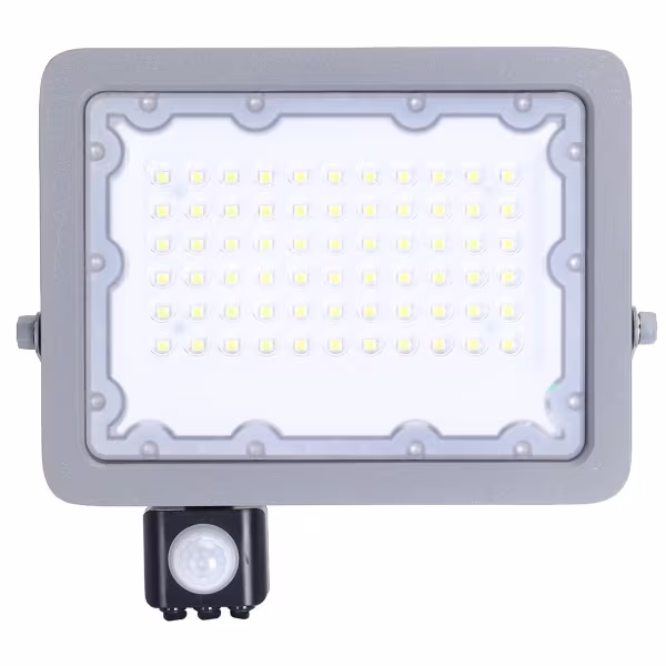 HLW LED Waterdichte LED Bouwlamp 50W met Sensor, Koud Wit 6500K - Aluminium HLW LED Waterdichte LED Bouwlamp 50W met Sensor, Koud Wit 6500K - Aluminium