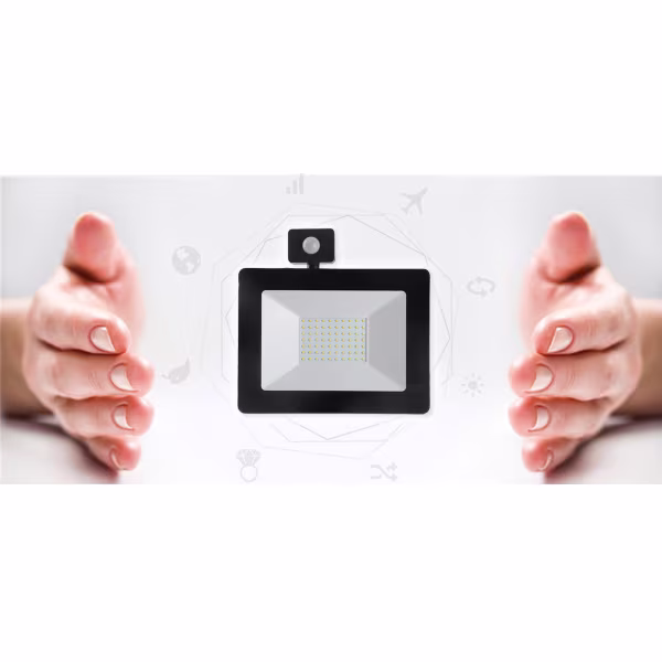 HLW LED Waterproof LED Construction Lamp & LED Wall Lamp with Sensor IP65 - Cool White 6000K HLW LED Waterproof LED Construction Lamp & LED Wall Lamp with Sensor IP65 - Cool White 6000K