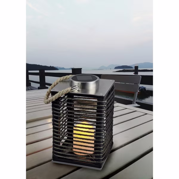 HLW LED LED Tafellamp met Zonne-energie - Trion Santino - Dag en Nacht Sensor - Spatwaterdicht IP44 - Rond - Mat Zwart - Kunststof HLW LED LED Tafellamp met Zonne-energie - Trion Santino - Dag en Nacht Sensor - Spatwaterdicht IP44 - Rond - Mat Zwart - Kunststof