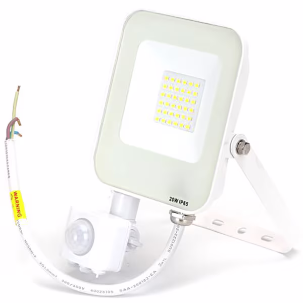 HLW LED LED Bouwlamp met Bewegingssensor - Waterdichte LED Wandlamp IP65, 20W, Neutraal Wit, Beam Angle Verstelbaar HLW LED LED Bouwlamp met Bewegingssensor - Waterdichte LED Wandlamp IP65, 20W, Neutraal Wit, Beam Angle Verstelbaar