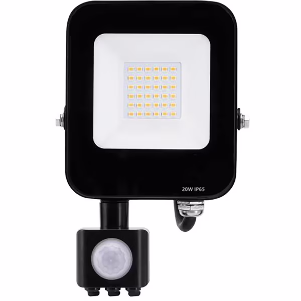 HLW LED Waterdichte LED Bouwlamp & Wandlamp met Sensor - 20W Mat Zwart - Neutraal Wit HLW LED Waterdichte LED Bouwlamp & Wandlamp met Sensor - 20W Mat Zwart - Neutraal Wit