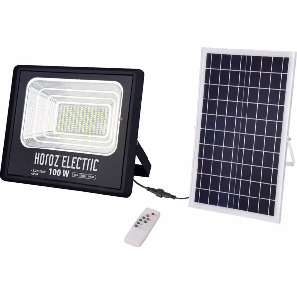 HLW LED LED Floodlight Solar 100W - Witte Vloerlamp & Tuin Wandlamp, IP65 Waterdicht, Koud Wit 6000K HLW LED LED Floodlight Solar 100W - Witte Vloerlamp & Tuin Wandlamp, IP65 Waterdicht, Koud Wit 6000K