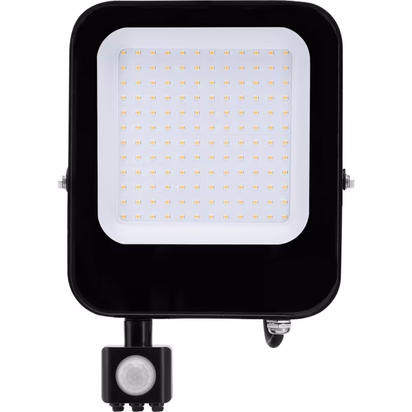 HLW LED LED Bouwlamp 100 Watt met Sensor - Mat Zwarte LED Bouwlamp, Waterdicht IP65, Neutraal Wit HLW LED LED Bouwlamp 100 Watt met Sensor - Mat Zwarte LED Bouwlamp, Waterdicht IP65, Neutraal Wit